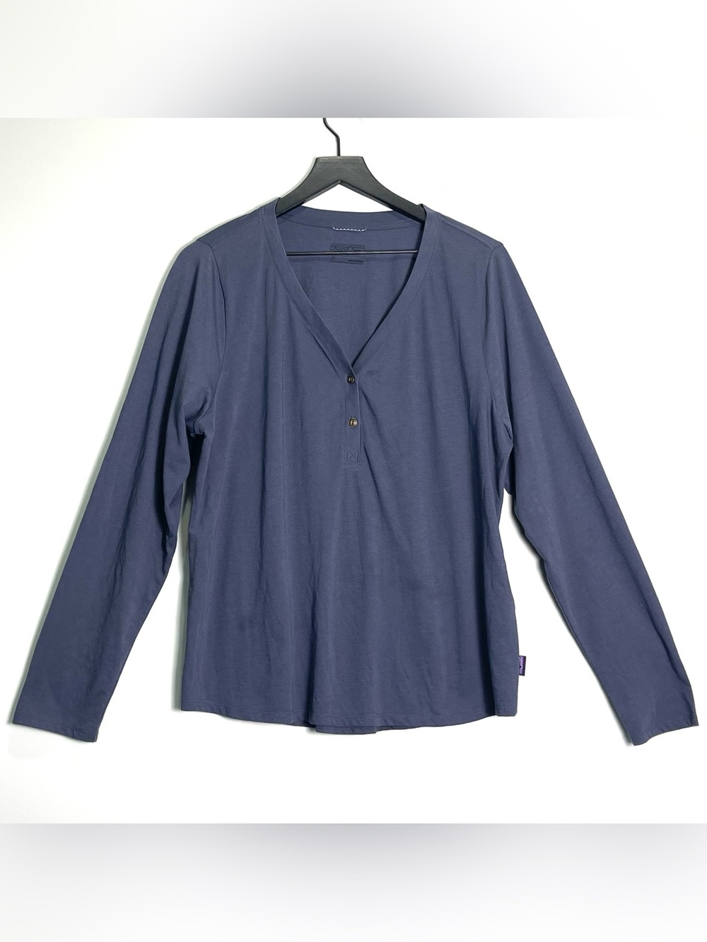PATAGONIA Women's Long Sleeve Navy Blue Henley T-Shirt Outdoors Size X-Large